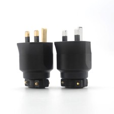 Gold / Rhodium UK 13A Mains Power Plug 3 Pin Connector Hi-Fi Power Cable Adapter