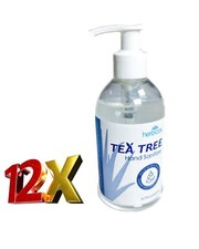 12 x 250ml Tea Tree Hand Sanitiser Ethyl alcohol 75% Kills 99.9% Gems