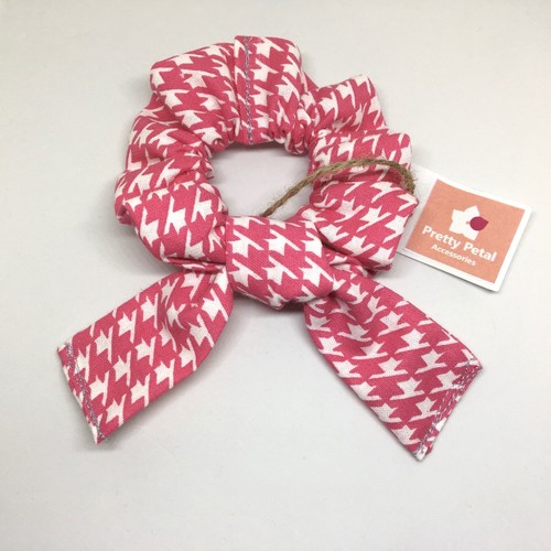 Red Pink Blue Black Floral White Stripe Bunny Ear Hair Ties Elastic Scrunchies - Picture 26 of 46