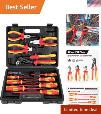 Durable VDE Certified Screwdriver and Pliers Set for Electricians - 1000V Safety