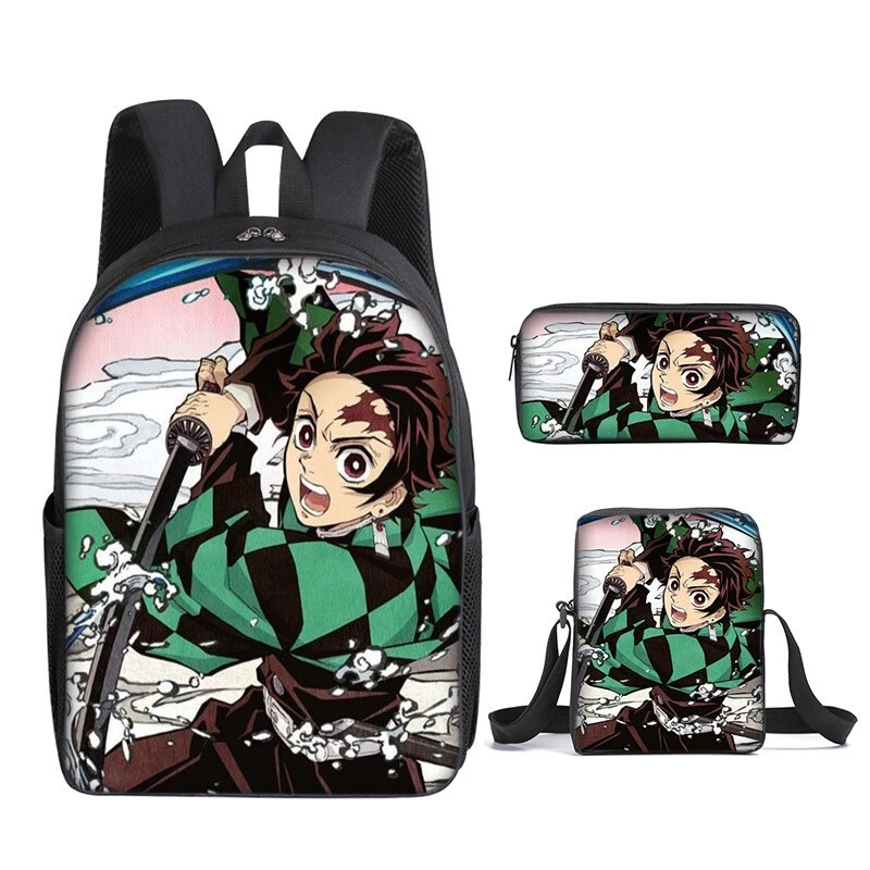 demon Backpack Set, School Bag Lunch Bag Pencil Case