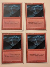 Lightning Bolt MTG Core Set 4th Edition X4