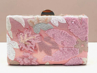 EVENING BAG-Mini Pink Party Clutch, (Unique Random Pattern) Elegant
