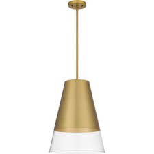 Brushed Gold One Light Pendant from the Peregrine Collection