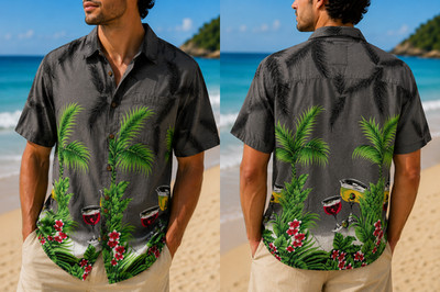 Men's Blue Sky Hawaiian Shirt -  - Size XL - HAPPY FATHER'S DAY!