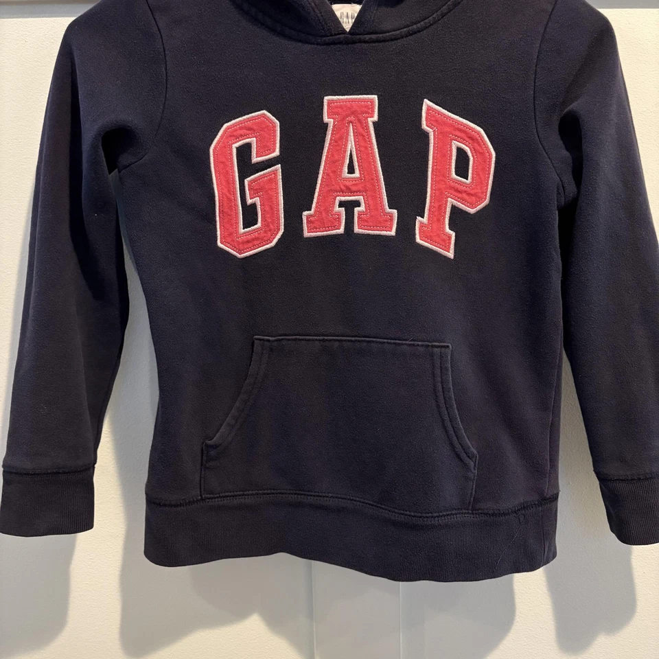 GAP Niños Sudadera con Capucha Juvenil Mediana 8 Azul Marino Galaxy Logo Pullover Sudadera Polar Foto 4 de 4