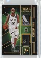 2024-25 Panini Silhouette Dual Materials Holo Gold /10 Khris Middleton 0j5i