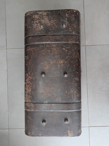 Vintage Metal Steamer Trunk Blanket Box Storage Chest Coffee Table Planter Retro - Picture 19 of 19