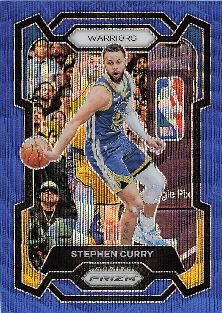 2023-24 Panini Prizm Prizms Blue Wave #119 Stephen Curry