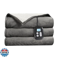 LaffyLo Electric Heated Blanket Full Size - 72"x84", Soft Flannel Heating Bla