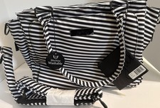 Ju-Ju-Be Be Classy Baby Diaper Tote Bags Black White Stripe New