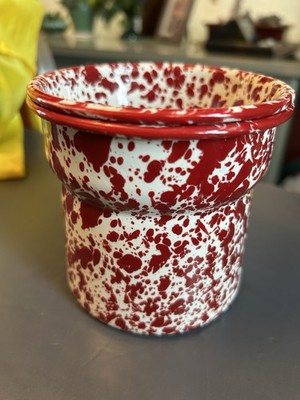 Crow Canyon Enamelware Dip Bowl Set 10 ounce Serving Bowl with Dip Chiller