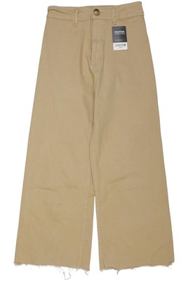 Stradivarius Jeans Damen Hose Denim Jeanshose Gr. EU 36 Baumwolle Beige #hbfgjkl