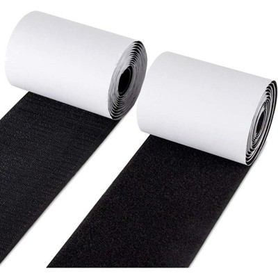 Klettband Selbstklebend extra stark, 10 cm x 1,5 m, schwarz, Nylon