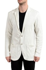 John Varvatos Men's Linen Knitted Two Button Blazer Sport Coat US L IT 52