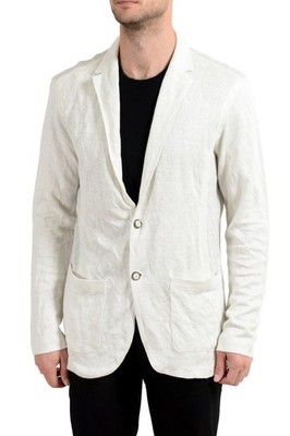 John Varvatos Men's Linen Knitted Two Button Blazer Sport Coat US L IT 52