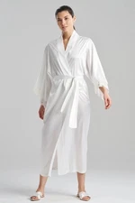 NWT Natori Peony Glamour Satin Robe – Long White (U74048, M, MSRP $250)