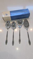 4 ONEIDA COMMUNITY STAINLESS Serving Set BRAND NEW Fruit Spoon Cake Flatware