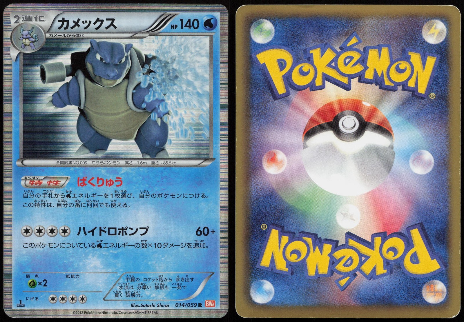Blastoise BW6 014/059 | Cold Flare R Pokemon Japanese LP 1st Edition