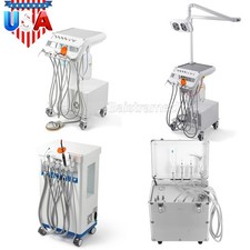 Portable Dental Delivery Unit System Air Compressor 4Holes /With Surgical Lamp
