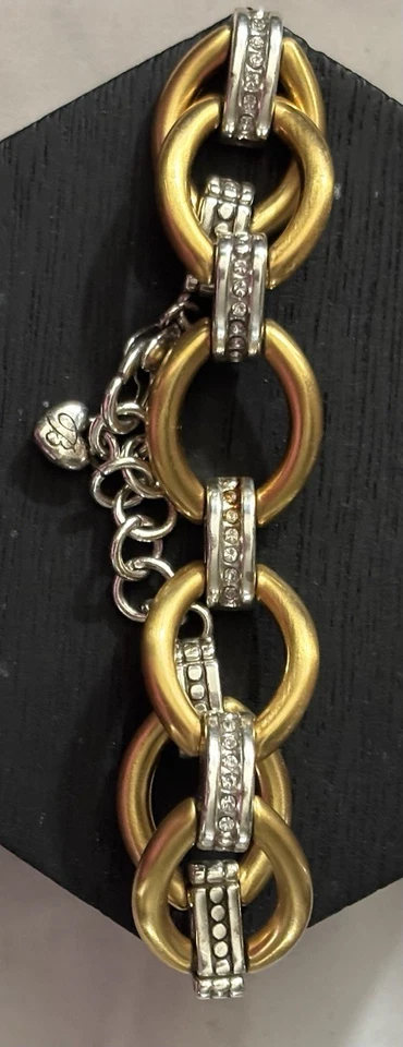 Brazalete Brighton Meridian Geo Eslabones Dorado Dos Tonos Plata y Cristal - Descontinuado Foto 4 de 4