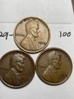 1929-PDS LINCOLN WHEAT CENT SET, "XF-AU" condition coins, set #100