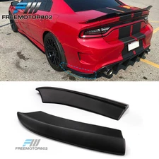 Fits 15-23 Dodge Charger SRT Matte Black PP 2PC Rear Bumper Lip Spat Aprons