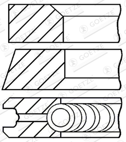 Kolbenringsatz Goetze Engine 08-109500-00 FüR C2 B2 281 Cp Lt C3 291 Vw Audi 33B-image