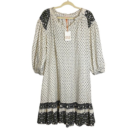 NWT Knox Rose Boho V Neck Shift Dress Women Sz XXL Tiered Balloon Sleeves Belt - Picture 4 of 16
