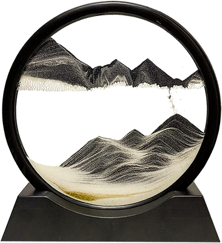HYUGF Moving Sand Art Bild Deko, 3D Tiefsee Sandlandschaft flüssige Bewegung, rund - Bild 12 von 12