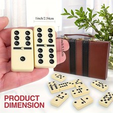 28pcs Double Six Dominoes Set Classic Black White Plastic Tiles in Box
