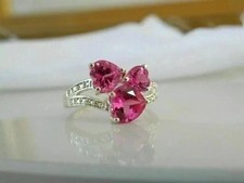 Heart Cut Lab Created Diamond 14K White Gold FN Beautiful Anniversery Gift Ring