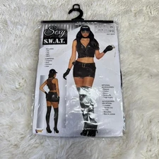 2000s deadstock halloween costume faux leather and mesh sexy swat