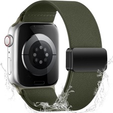 Soft Nylon Elastic Strap Compatible with Apple Watch Series 7 41mm 40mm
