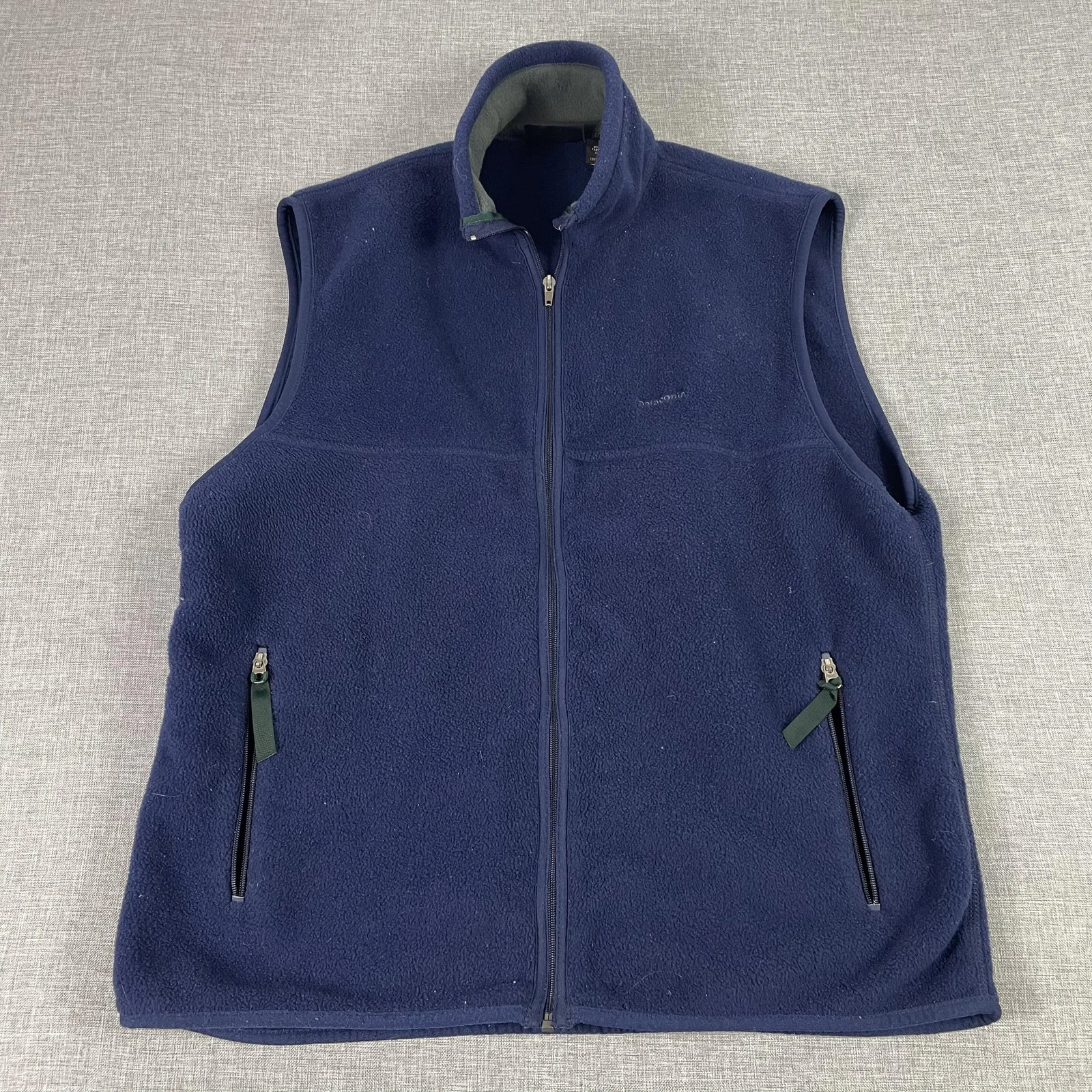 Vintage Patagonia Vest Men XL Blue Synchilla Fleece Full Zip USA Ski Hiking 1999