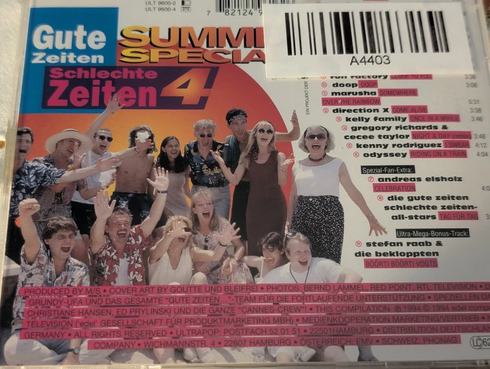 Various - Gute Zeiten Schlechte Zeiten 4 (Summer Special) 1994 Das Fan Album - Bild 4 von 4