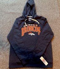 NFL On Field Denver Broncos BLUE/Orange Sweatshirt Unisex/Mens Large Hoodie