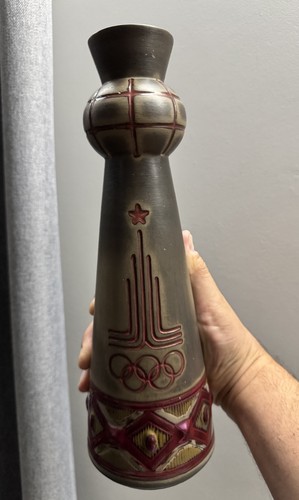 Vintage USSR Mid-Century Ceramic Olympic Games Moscow 80 Vase Plus Bonus - Picture 4 of 9