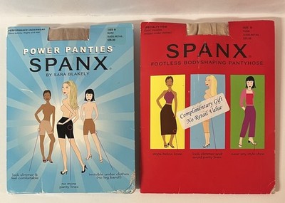 Lot of 2 SPANX Size B, Power Panties Bare & Body Shaping Panty Hose Nude