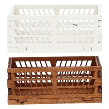2 Pcs Dollhouse Mini Furniture Decoration Miniature Storage Basket