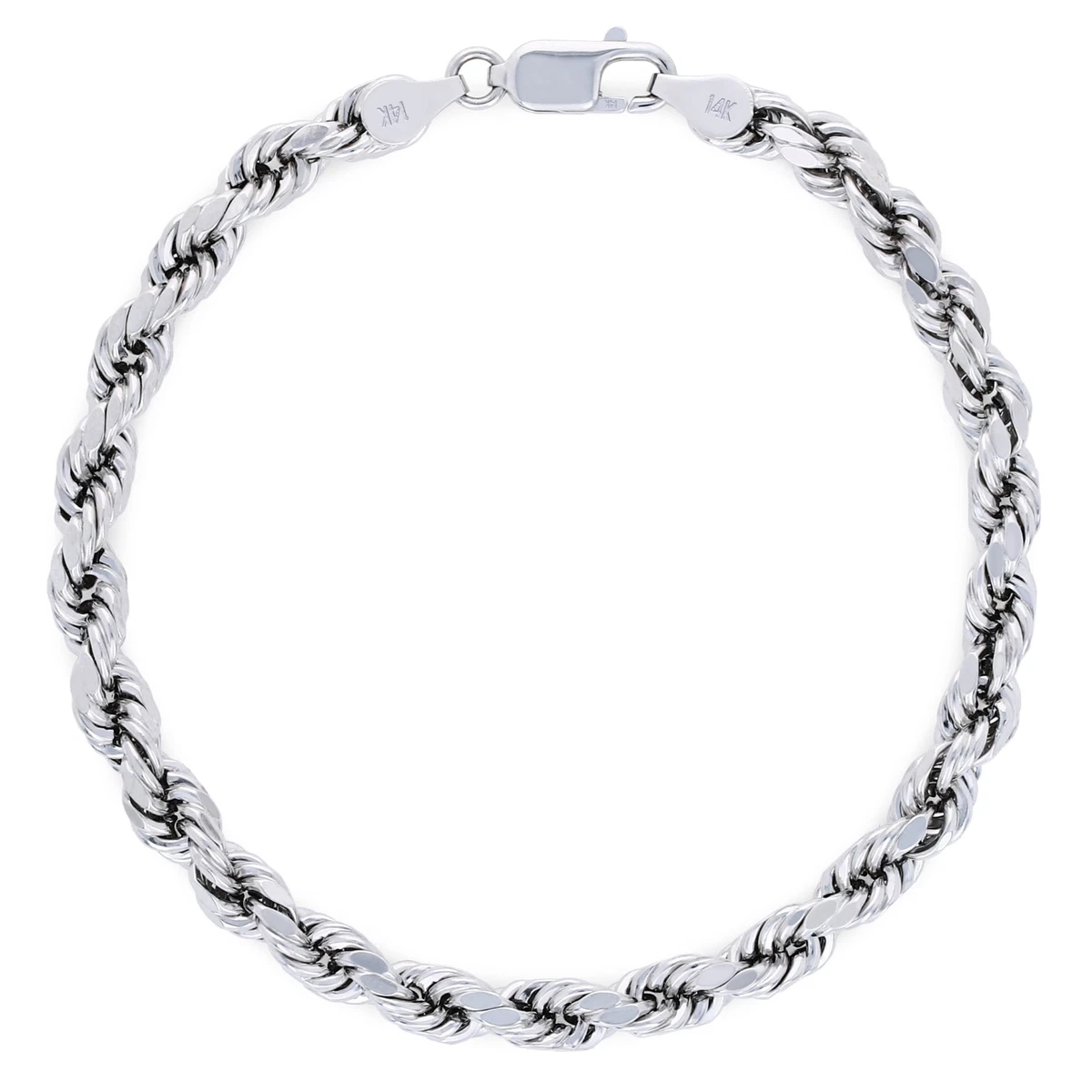 White gold online rope bracelet womens
