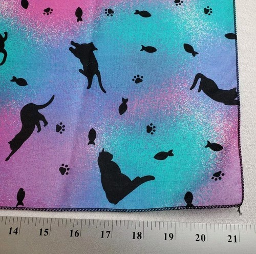 Vintage Hav-A-Hank Tie-Dye Cat Print Cotton Poly Bandana Handkerchief USA Made - Picture 6 of 7