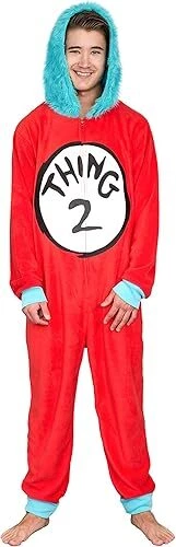 Dr. Seuss Thing 1 & 2 Pajama Costume Cosplay Interchangeable Patches for Unisex - Image 2 of 4