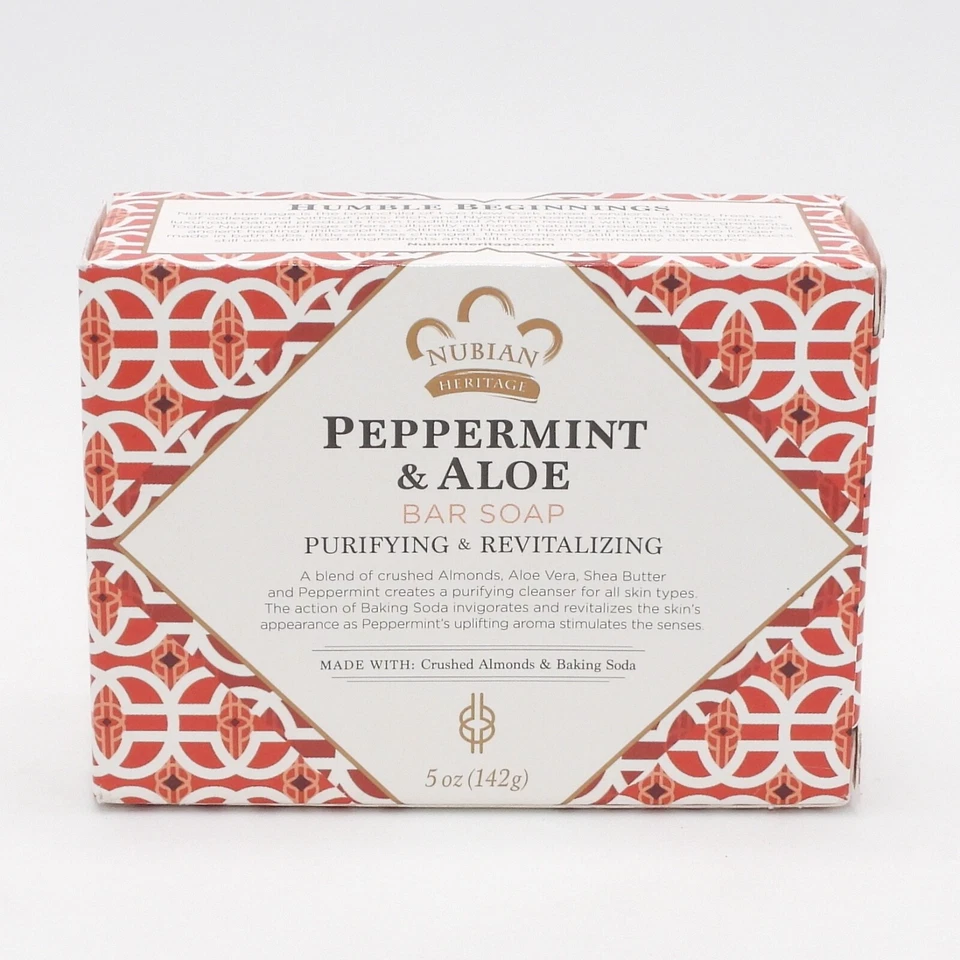 Jabón en barra Nubian Heritage menta y aloe (5 oz / 142 g) paquete de 1 Foto 2 de 4