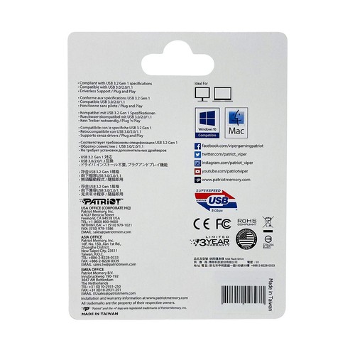 Patriot Rage 32GB 64GB 128GB USB 3.2 Flash Drive Chowana karta pamięci 5-pak - Zdjęcie 10 z 26