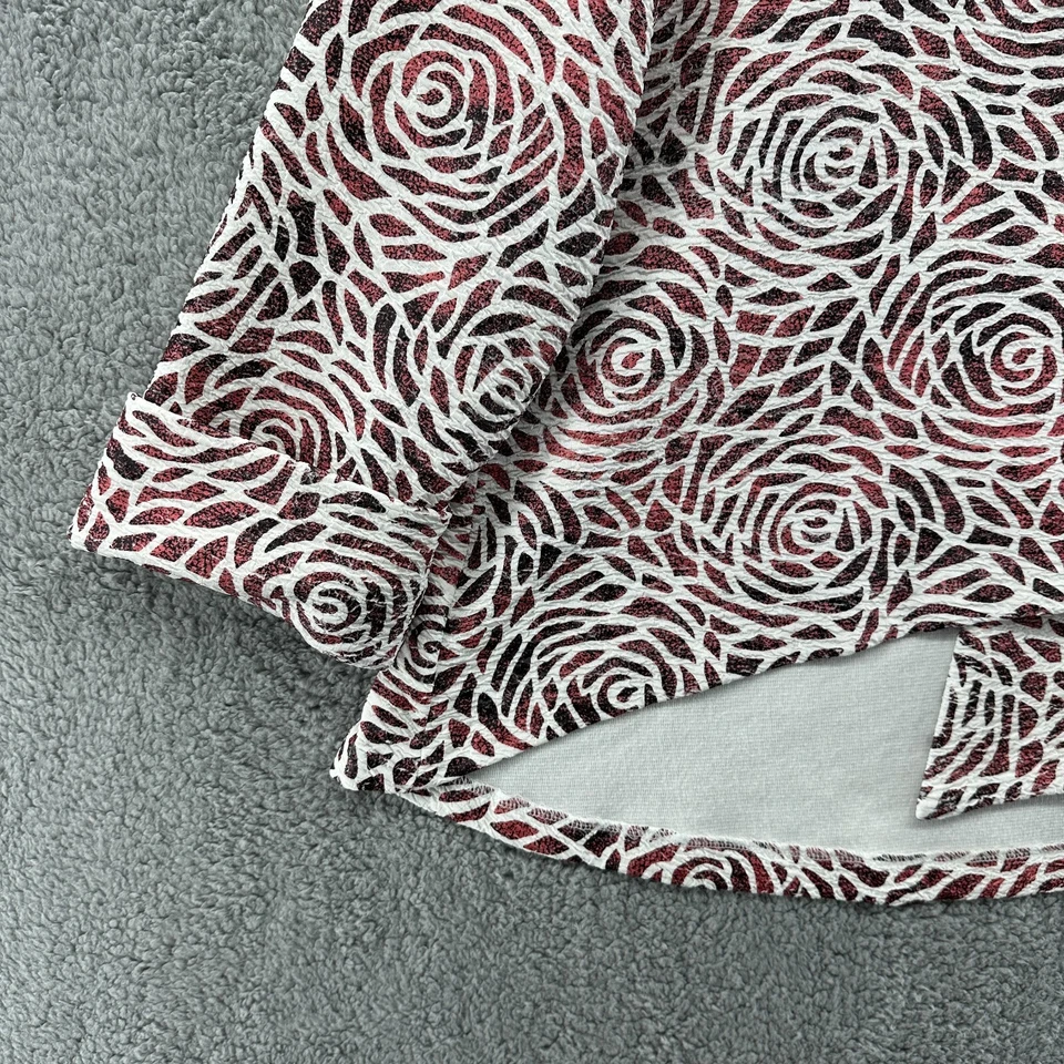 Chaqueta IC Connie K Mujer Grande L Rojo Crema Floral Artística Manga 3/4 Chaqueta Foto 3 de 4