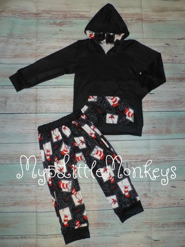 NEU Dr. Seuss Katze im Hut Kapuzenpullover Jungen Boutique Outfit - Bild 1 von 3