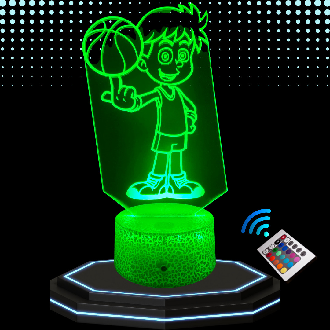 Veilleuse de nuit LED basketball pour rassurer les enfants qui ont peur du noir