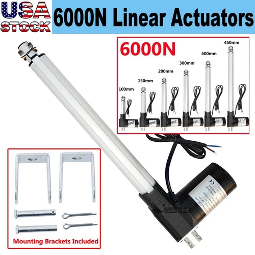6000N 1320lbs Heavy Duty Linear Actuator 100-450mm Stroke 12V Electric Motors CL