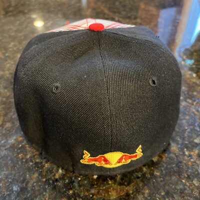 New Era 59 Fifty Red Bull Rare Plaid Style fitted size 7 cap Hat
